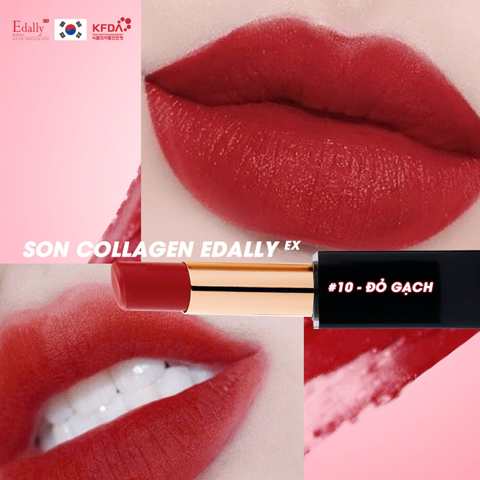 Son môi collagen Edally số #10 - Cam Đỏ