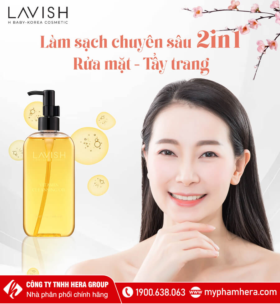 gel rửa mặt và tẩy trang bổ sung vitamin lavish myphamhera.com