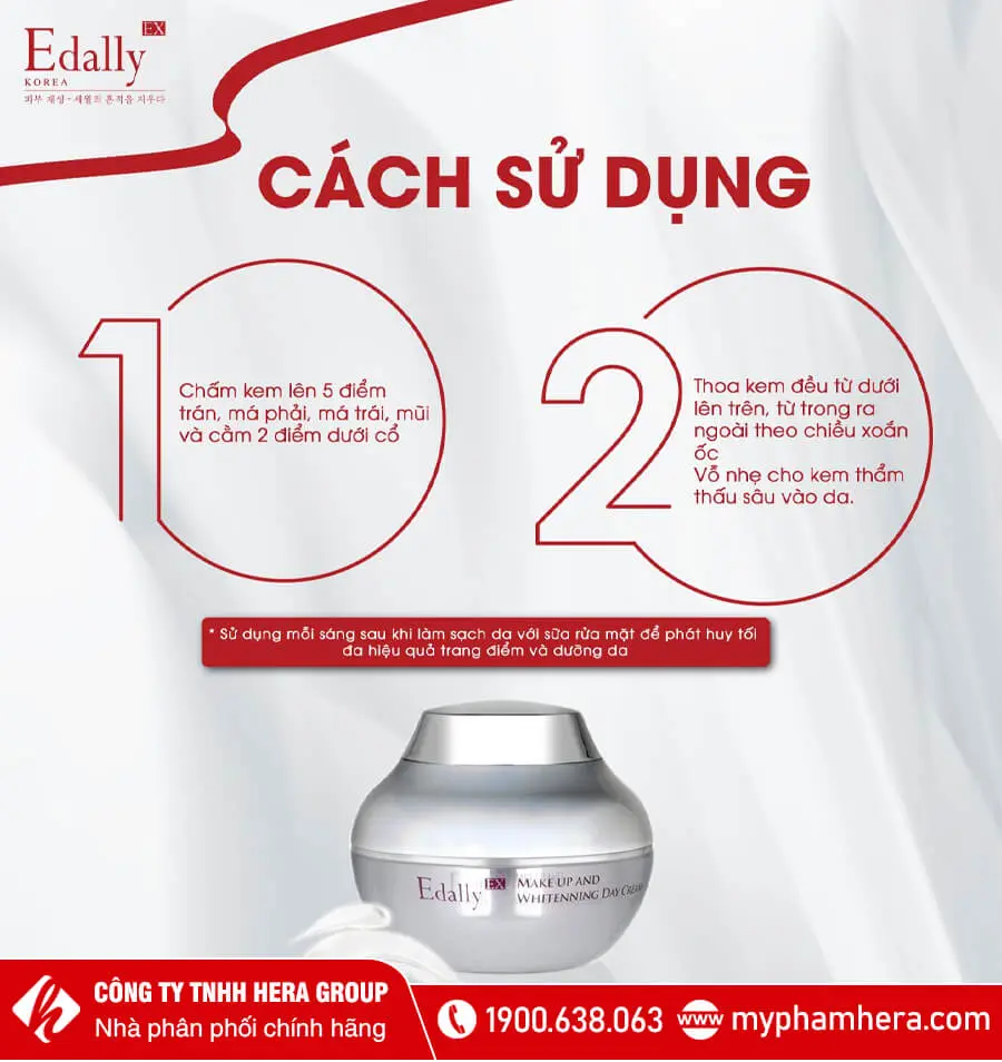 kem trang điểm dưỡng trắng da edally chính hãng myphamhera.com