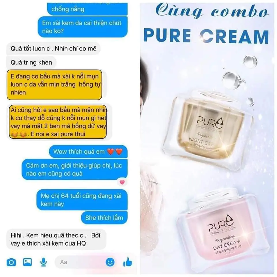 review bộ đôi kem pure korea myphamhera.com