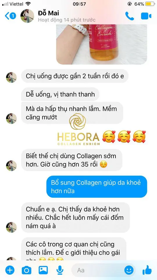 nước uống hebora collagen enrich có tốt không myphamhera.com