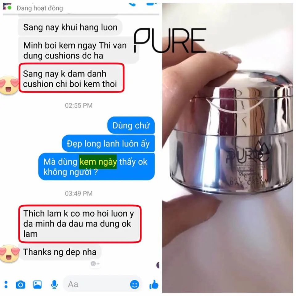 review kem lộc nhung pure có tốt không mỹ phẩm hera