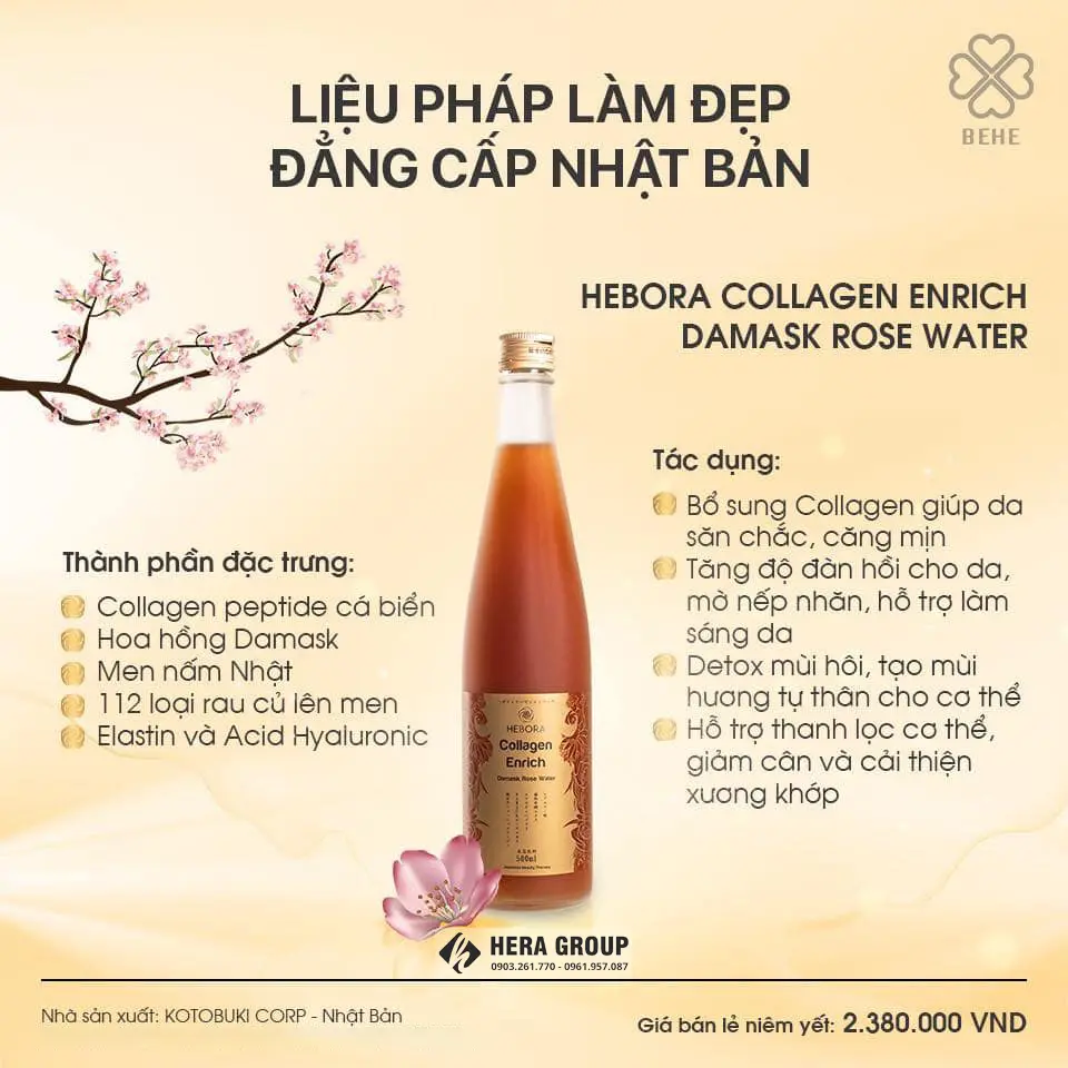 Nước uống Hebora Collagen Nhật Bản có tốt không