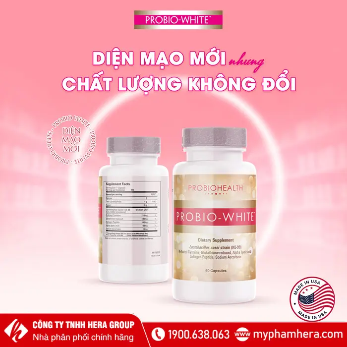 Viên uống trắng da men vi sinh Probio White