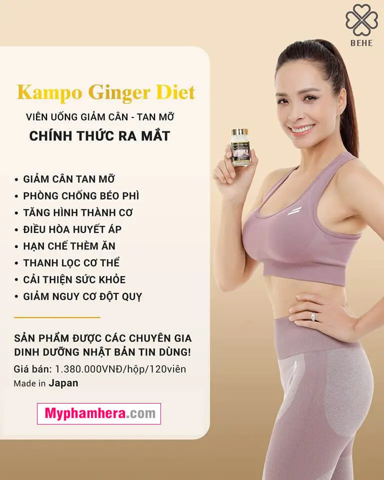 công dụng viên uống giảm cân kampo nhật bản mỹ phẩm hera