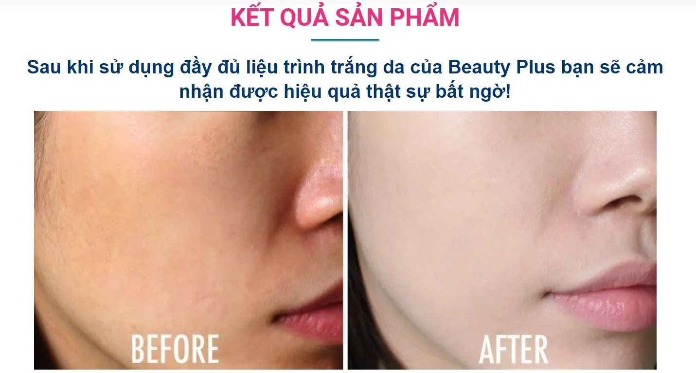 kết quả sau khi dùng liệu trình viên uống Beauty Plus