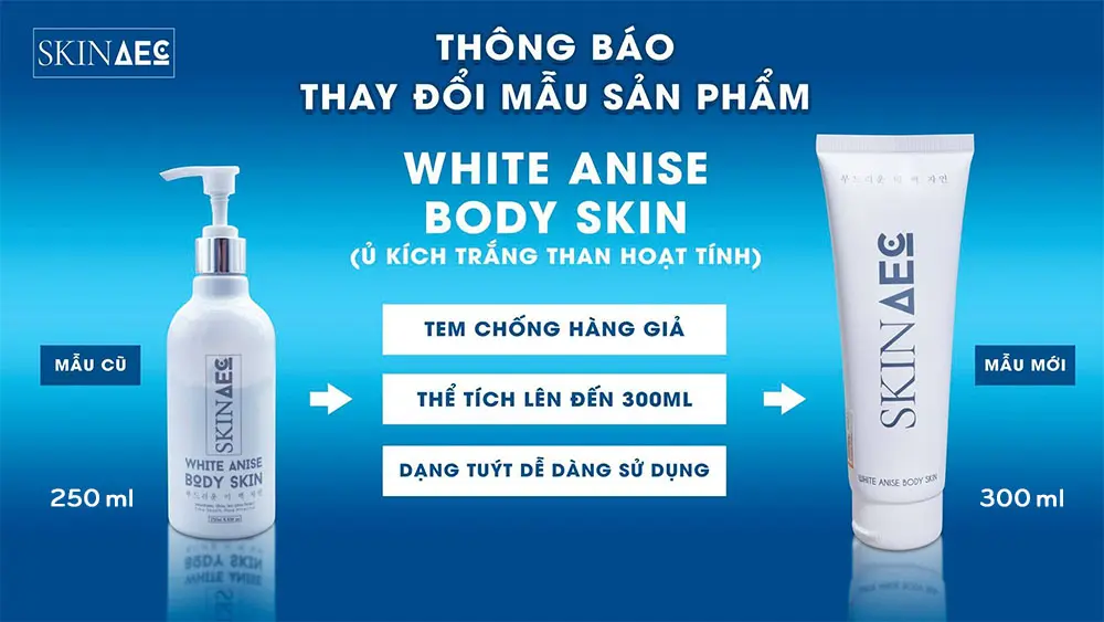 Tắm trắng Skin AEC mẫu mới