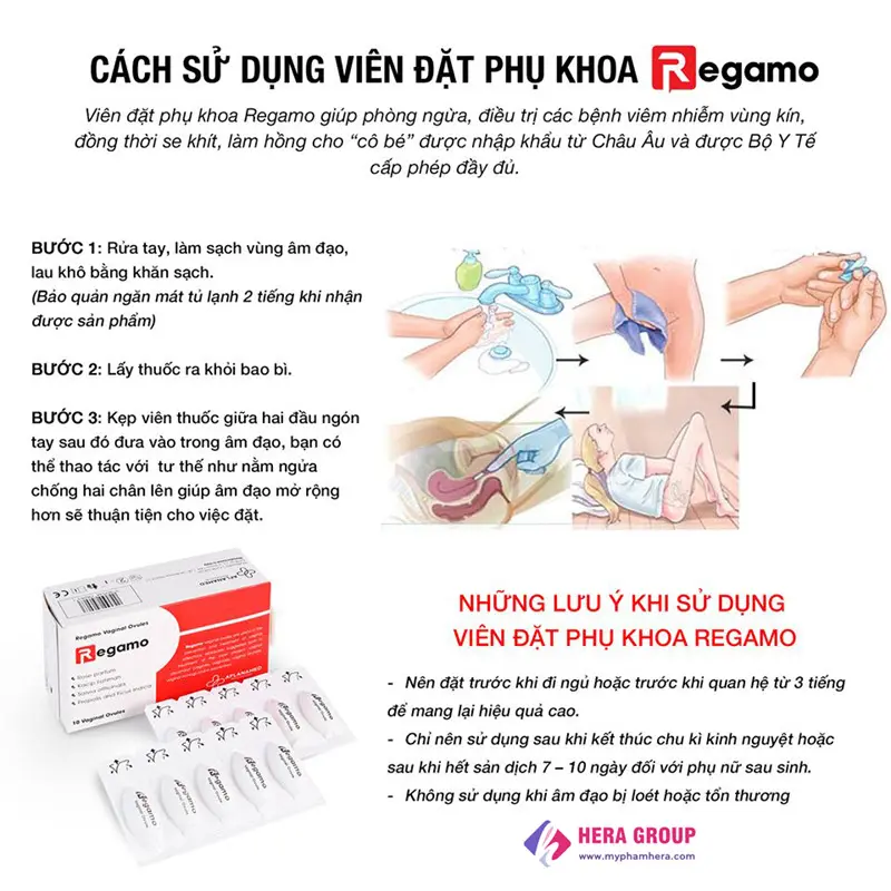 hướng dẫn cách sử dụng viên đặt phụ khoa regamo