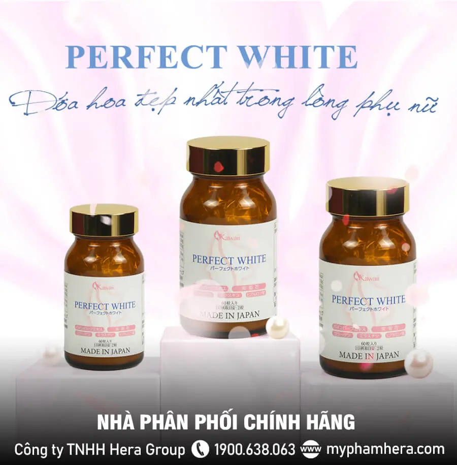 Viên uống Perfect White Jpanwell hỗ trợ làm đẹp da, giúp da trắng sáng