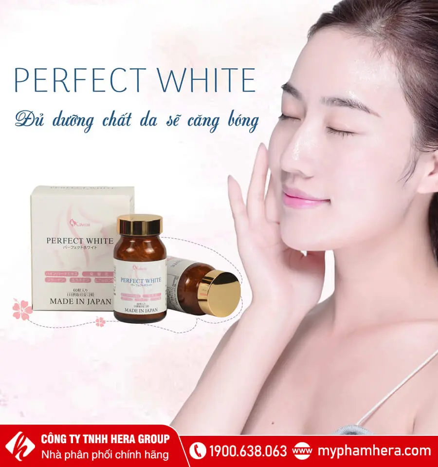 Viên uống Perfect White Jpanwell hỗ trợ làm đẹp da, giúp da trắng sáng