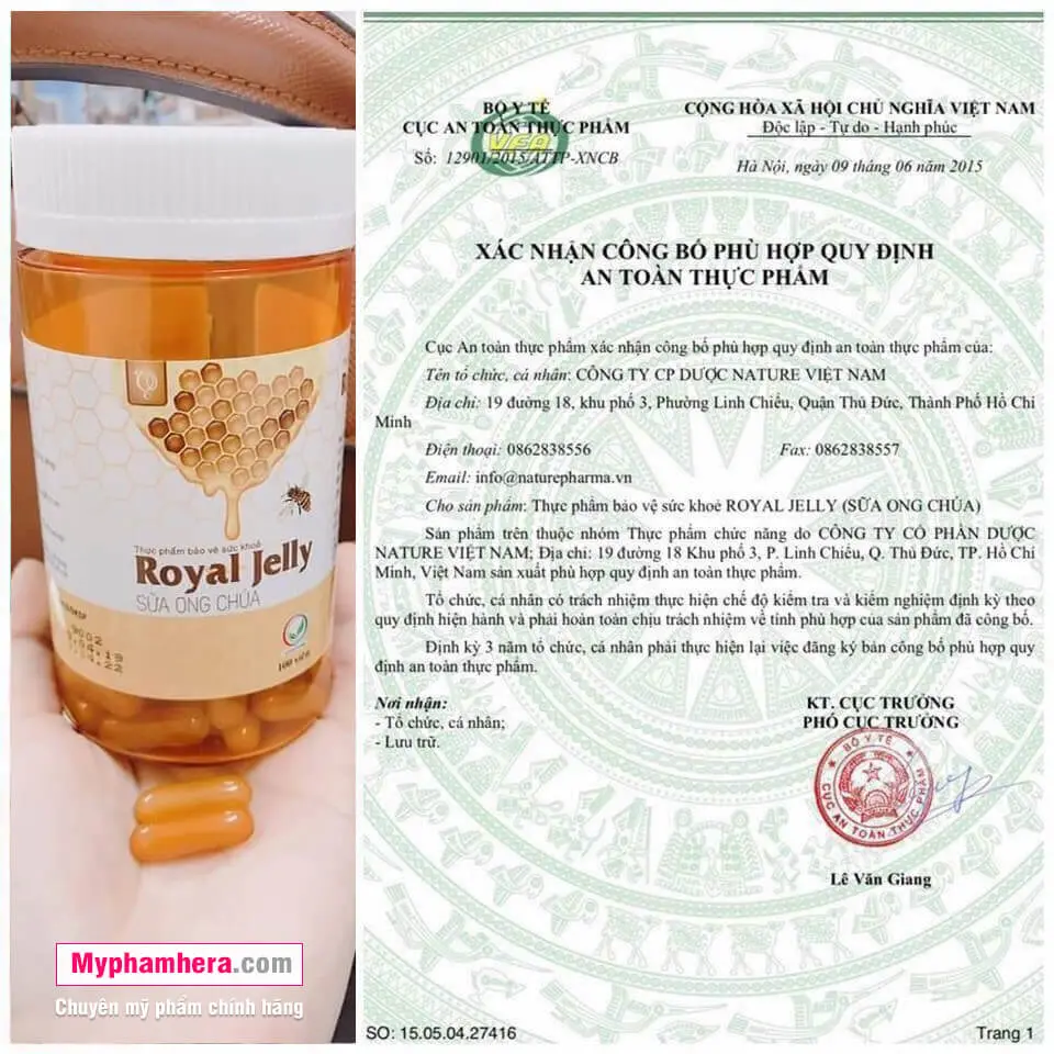 viên uống sữa ong chúa royal jelly schon chính hãng mỹ phẩm hera