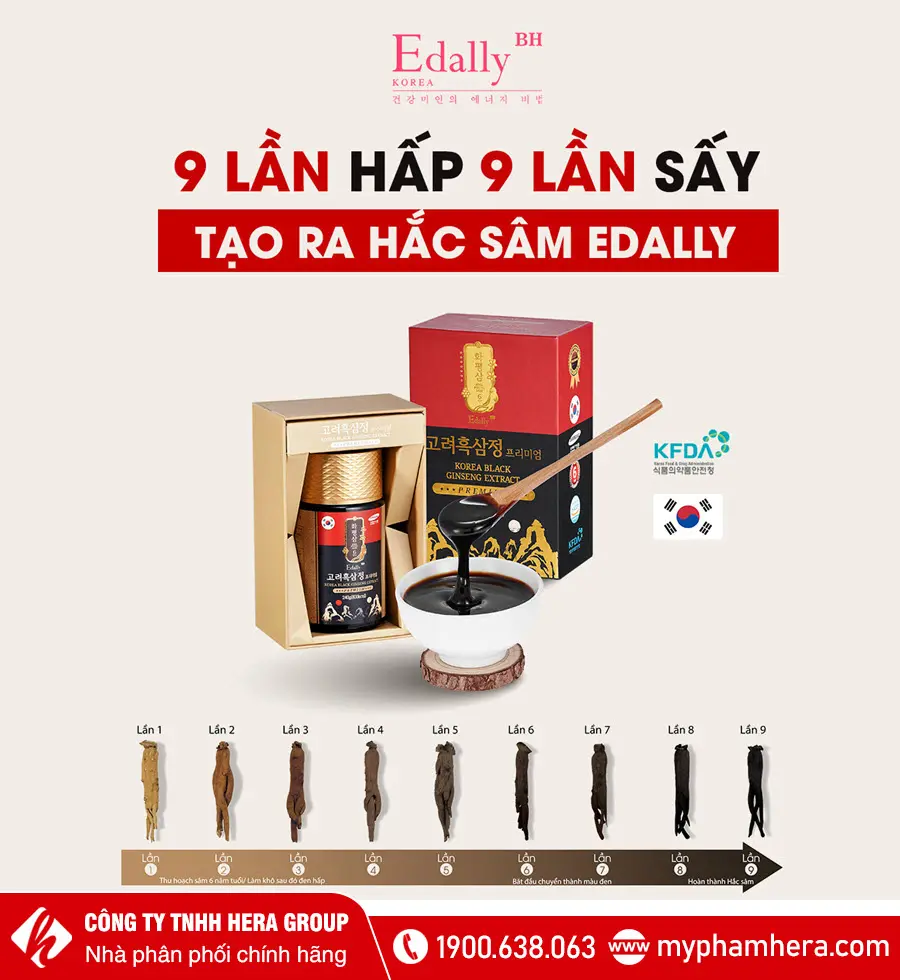 Quá trình tạo ra Hắc Sâm Edally BH Hàn Quốc