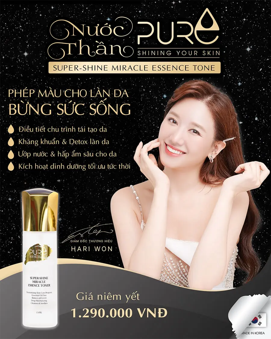 nước thần super shine miracle essence toner pure myphamhera.com