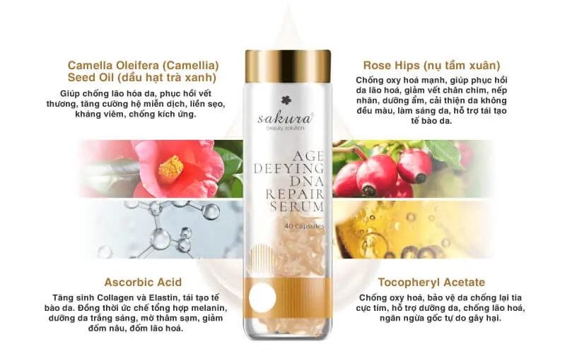 thành phần serum dưỡng da chống lão hóa sakura age defying dna repair myphamhera.com