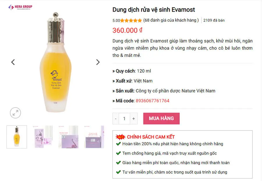 Dung dịch rửa vệ sinh Evamost có tốt không-Myphamhera.com