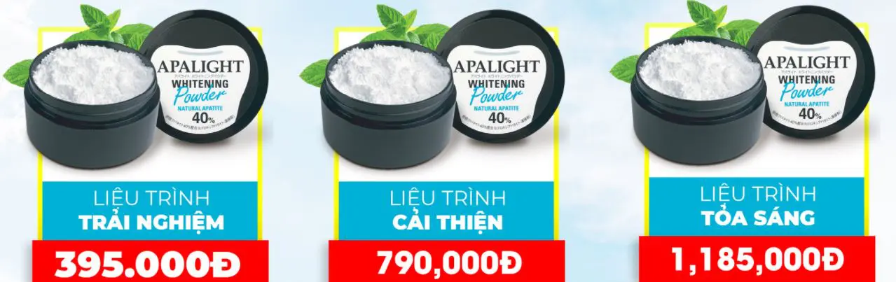 liệu trình bột trắng răng apalight myphamhera.com