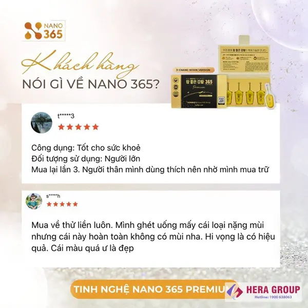 Tinh nghệ nano 365 Premium có tốt không?