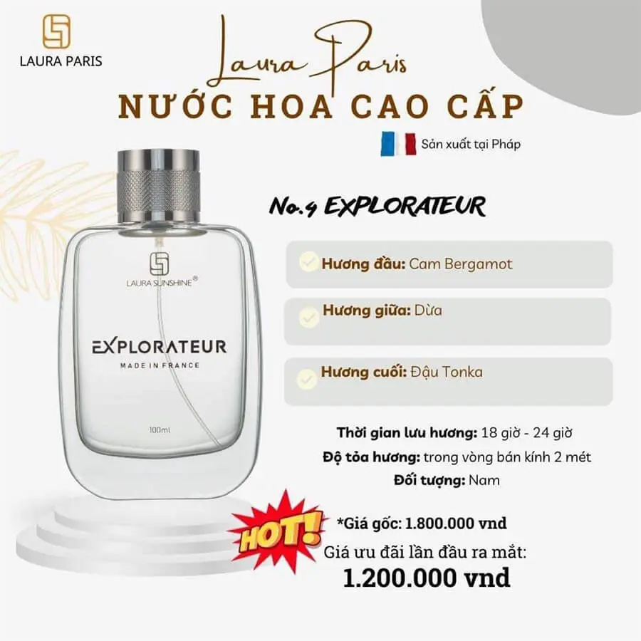 khuyến mãi nước hoa nhật kim anh dành cho nam explorateur laura paris no4 myphamhera.com