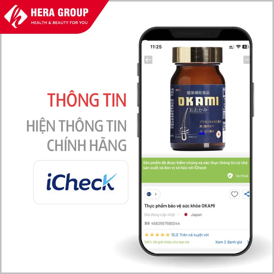 hướng dẫn cách kiểm tra viên uống Okami chính hãng myphamhera.com