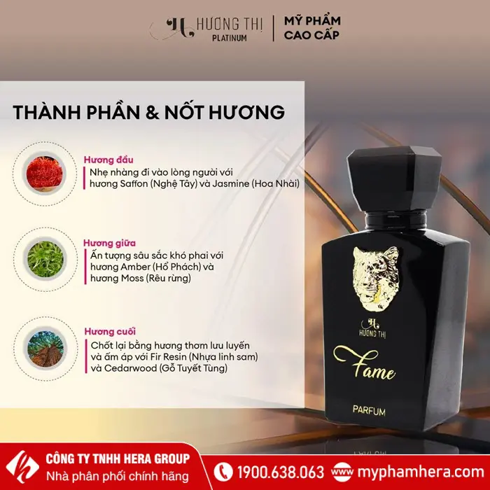 Thành phần Nước hoa unisex Fame Hương Thị 60ml phiên bản 2024