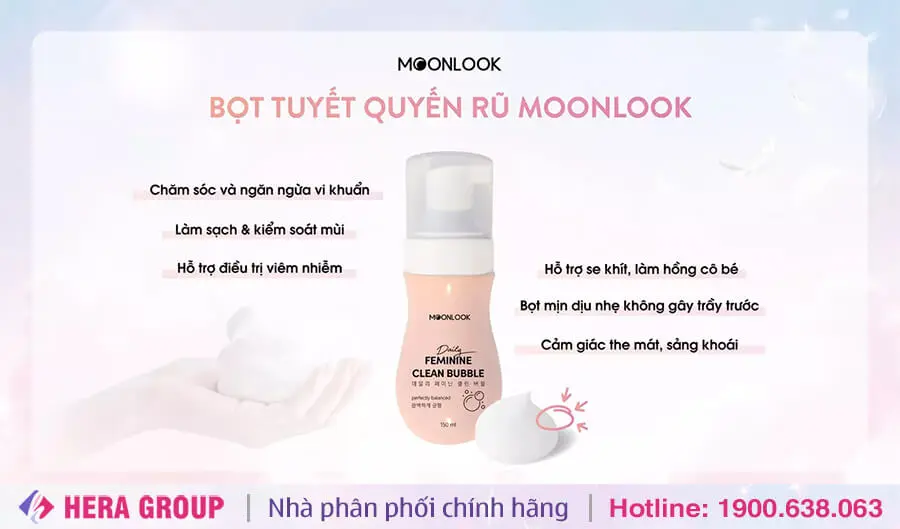 dung dịch vệ sinh bọt tuyết quyến rũ moonlook myphamhera.com