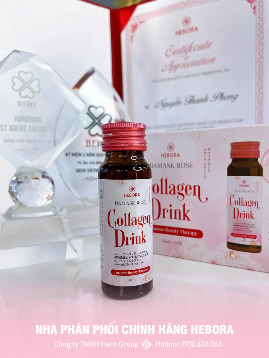 nước uống hebora damask rose colllagen drink chính hãng myphamhera.com