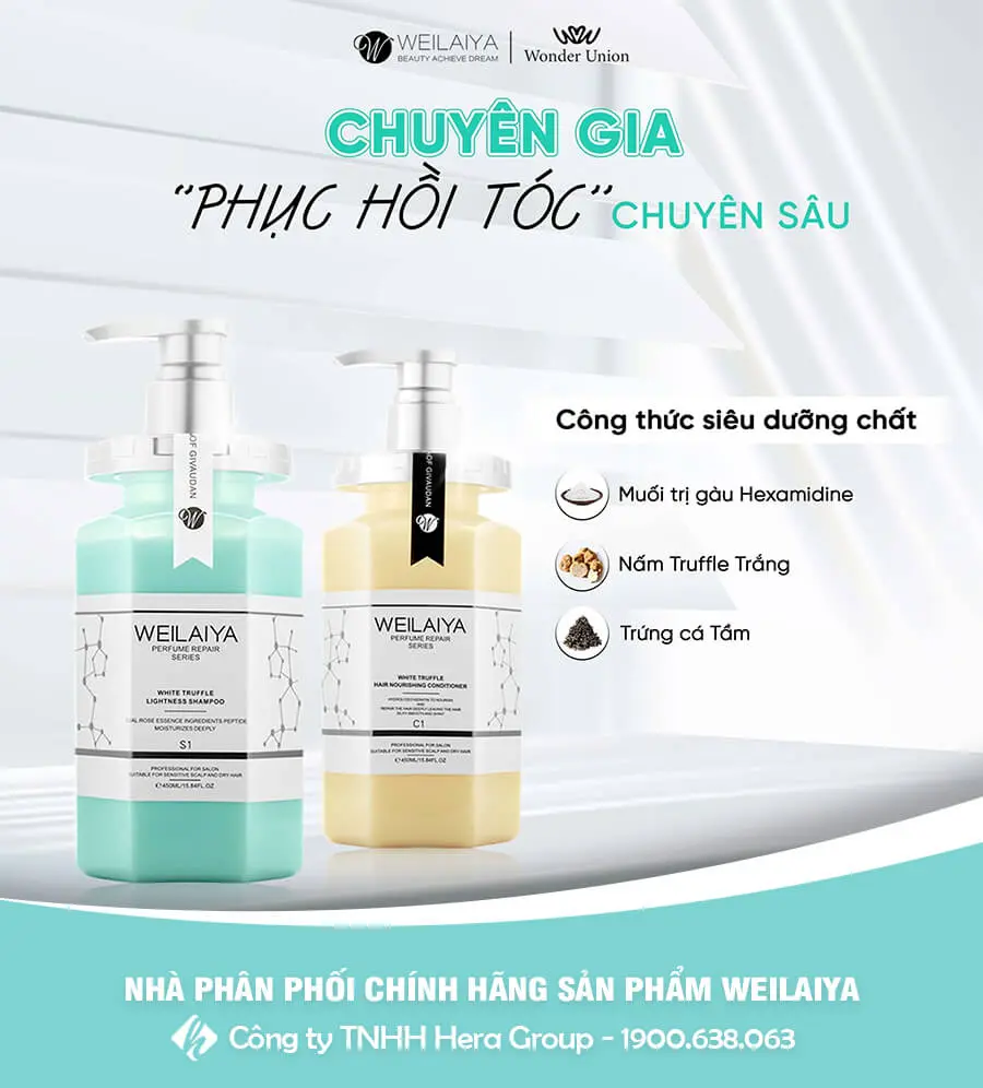 bộ dầu gội phục hồi đa tầng nấm truffle weilaiya myphamhera.com