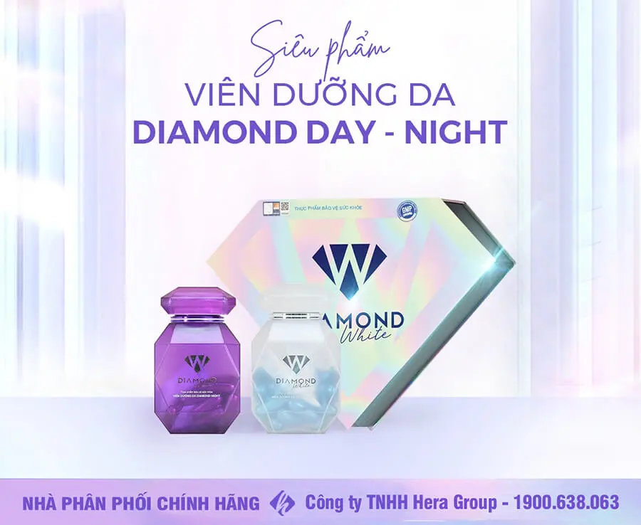 công dụng viên uống trắng da diamond white day night myphamhera.com