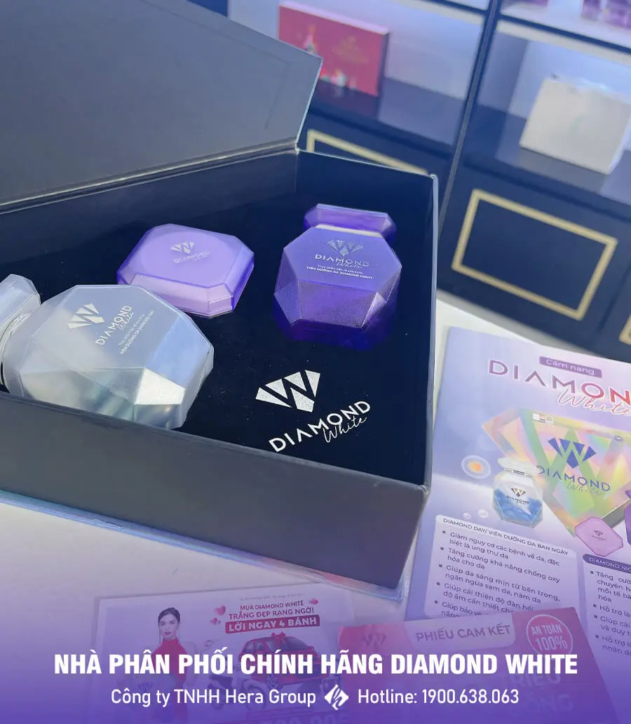 viên uống dưỡng trắng da diamond white chính hãng myphamhera.com