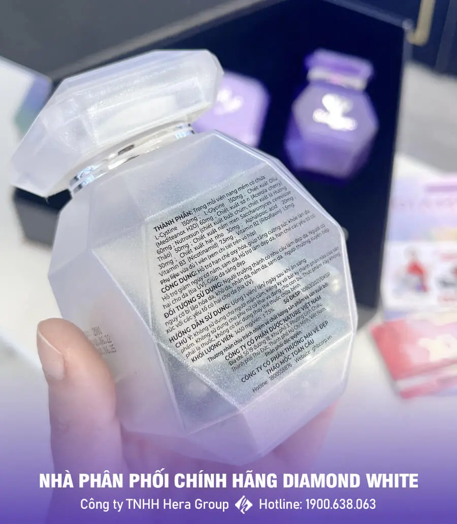 viên uống dưỡng trắng da diamond white chính hãng myphamhera.com