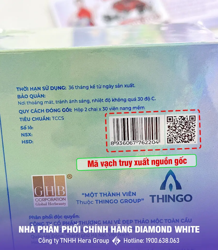 viên uống dưỡng trắng da diamond white chính hãng myphamhera.com