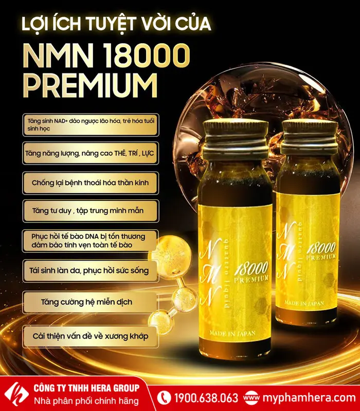 Công dụng Nước uống NMN Quattro Liquid 18000 Premium