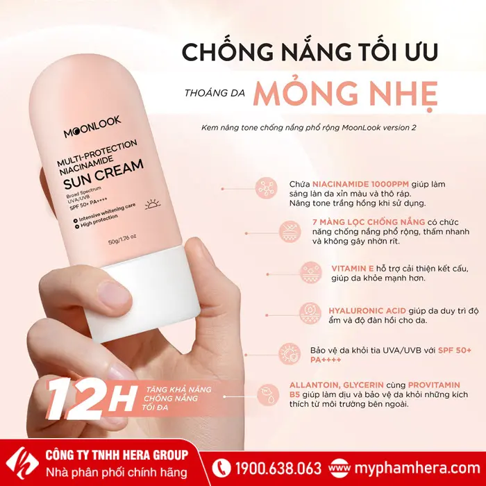 Thành phần Kem chống nắng dưỡng trắng da MoonLook Hàn Quốc