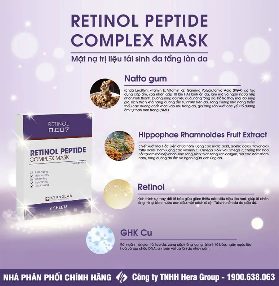 thành phần mặt nạ retinol peptide complex mask kyung lab myphamhera.com