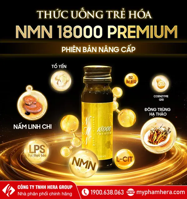 Thành phần Nước uống NMN Quattro Liquid 18000 Premium