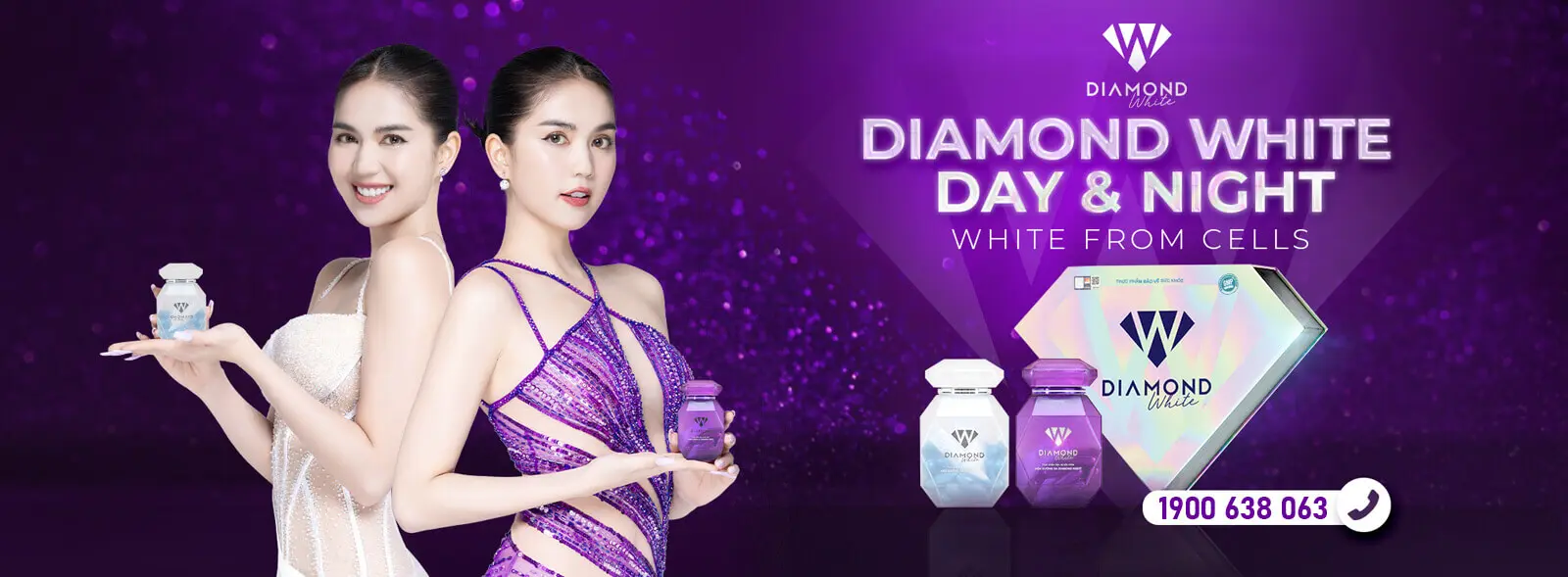 banner diamond white day night tháng 11 2022 myphamhera.com