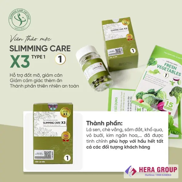 Viên thảo mộc giảm cân Slimming Care X3 type 1