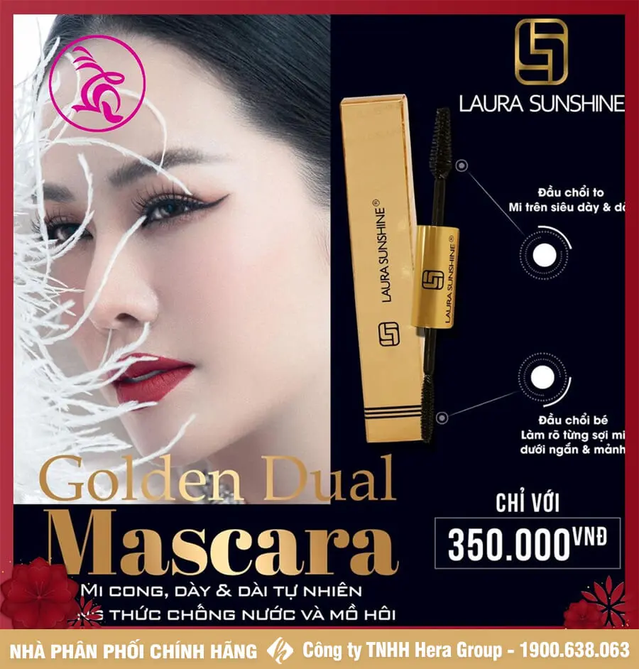 mascara 2 đầu không trôi golden dual laura sunshine myphamhera.com