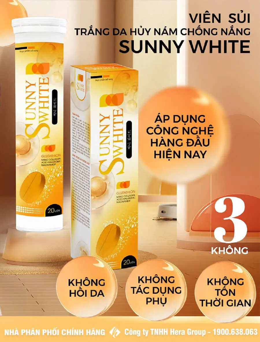 công dụng viên sủi trắng da sunny white myphamhera.com