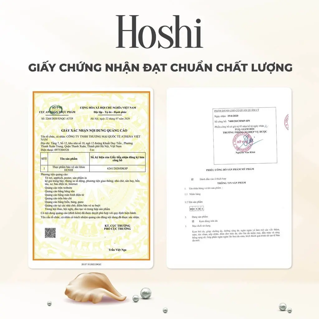 giấy chứng nhận viên sủi hoshi myphamhera.com