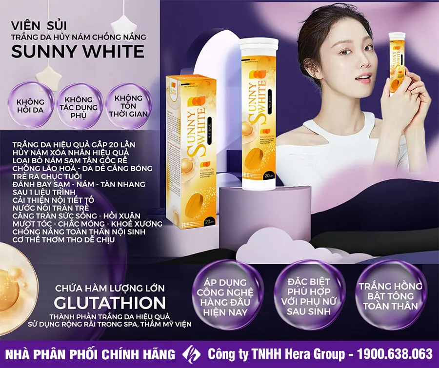 thành phần viên sủi trắng da sunny white myphamhera.com