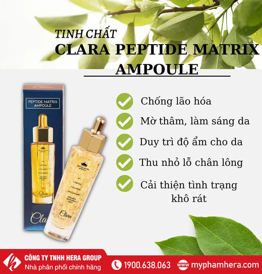 công dụng Serum Clara Peptide chính hãng myphamhera.com