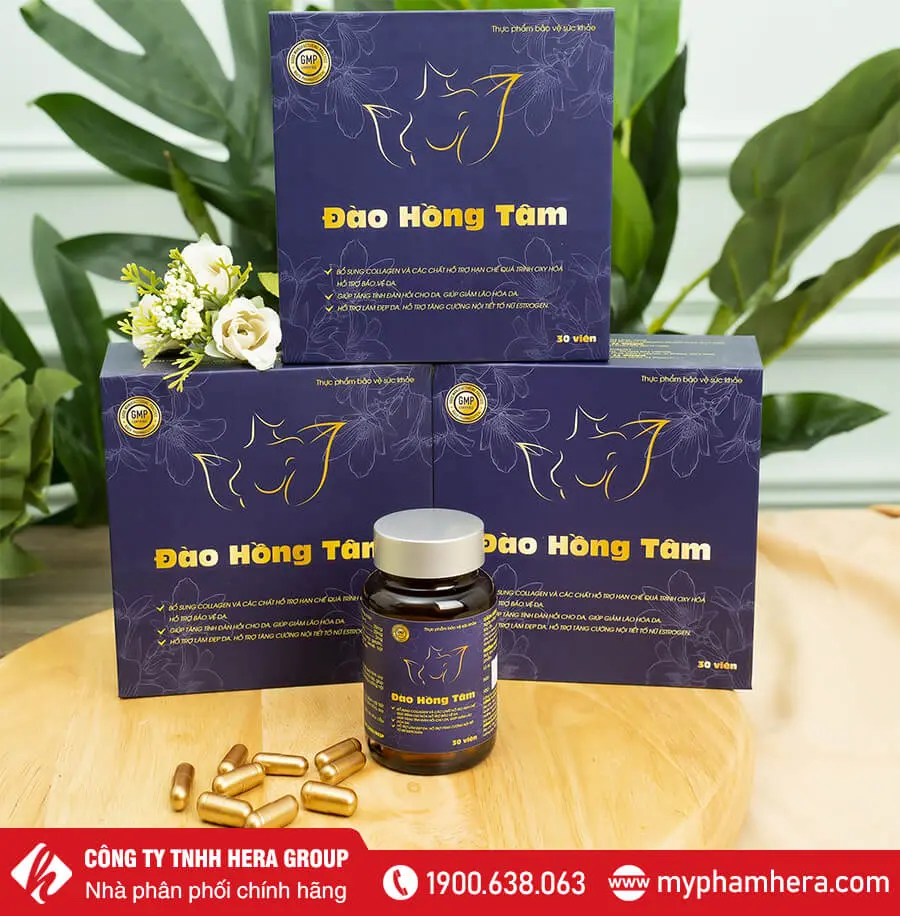 viên uống Đào Hồng Tâm chính hãng myphamhera.com