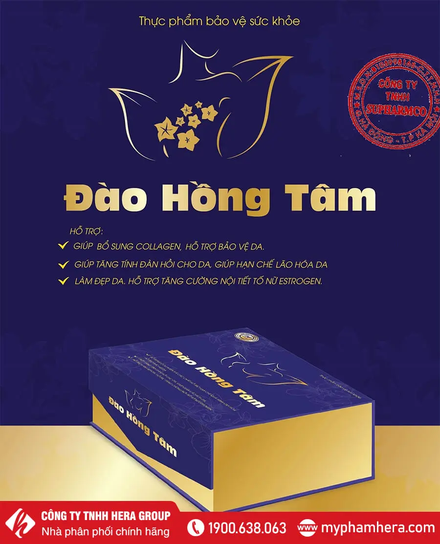 viên uống Đào Hồng Tâm chính hãng myphamhera.com