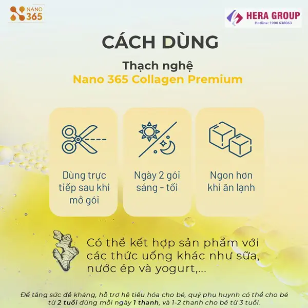 Cách dùng Thạch nghệ Nano 365 Collagen Premium (30 thanh)