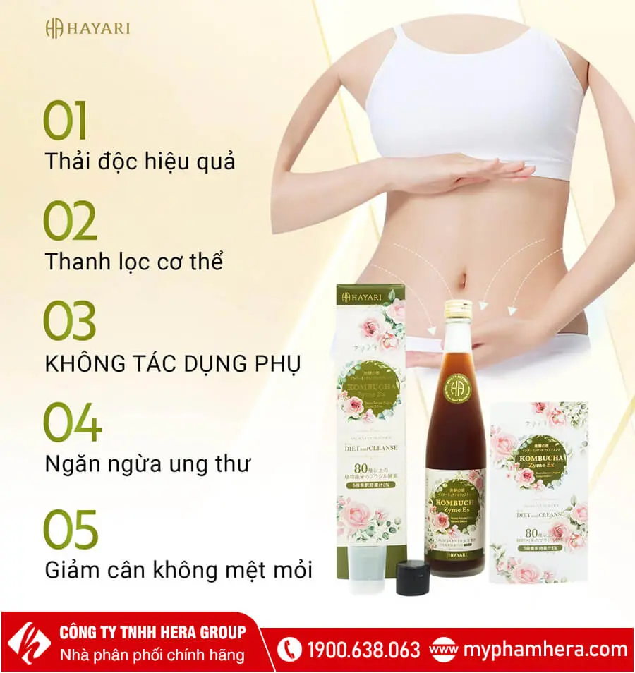 công dụng men ­Detox Kombucha Zyme EX mẫu mới