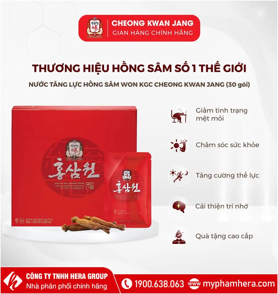 công dụng nước tăng lực hồng sâm Won KGC Cheong Kwan Jang myphamhera.com