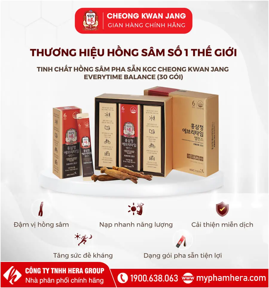 công dụng Tinh Chất Hồng Sâm Pha Sẵn KGC Cheong Kwan Jang EveryTime Balance chính hãng myphamhera.com