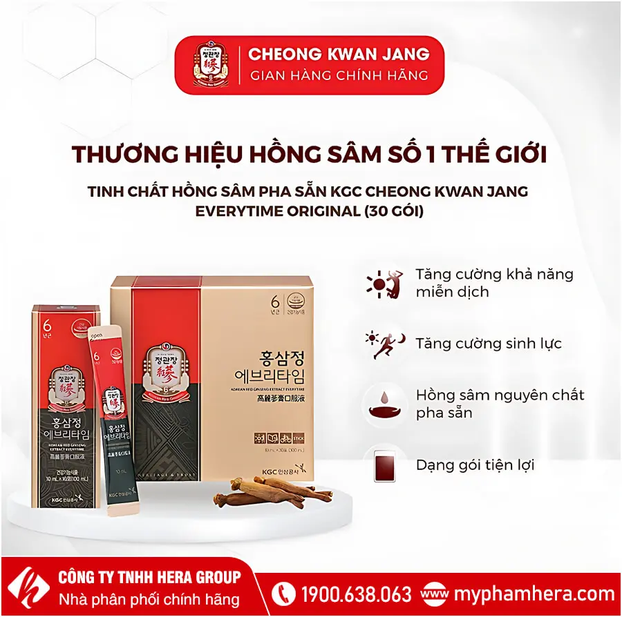 công dụng Tinh Chất Hồng Sâm Pha Sẵn KGC Cheong Kwan Jang EveryTime Original