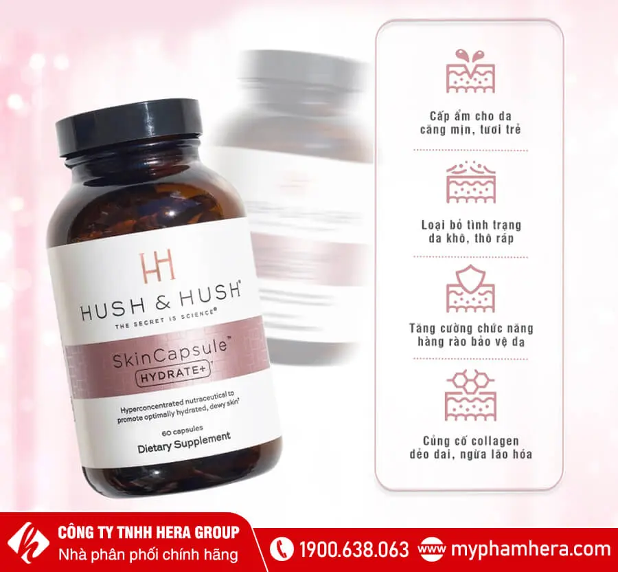 công dụng viên uống cấp nước Hush & Hush SkinCapsule Hydrate myphamhera.com